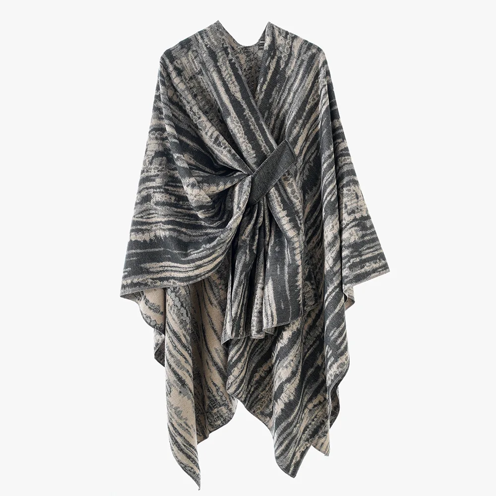 Women Accessories Temu - Street สไตล์ Retro Zebra พิมพ์พู่ Hem