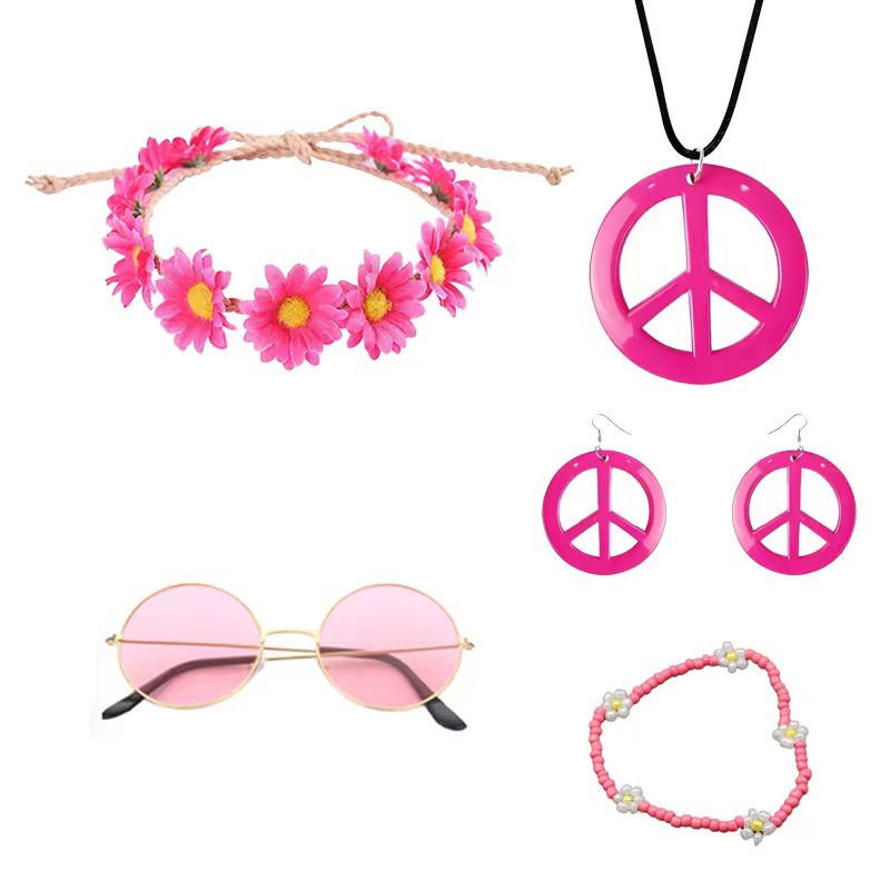 Women'S Accessories In The 70S - PESENAR ชุดอุปกรณ์เสริมเครื่องแต่งกายฮิปปี้, โบโฮ ปีส์ ไซน์ ลายดอกเดซี่