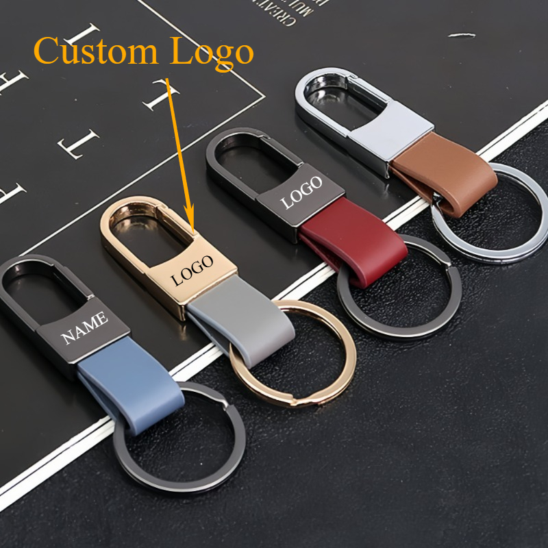 Women Accessories Logo - แฟชั่นพวงกุญแจหนังโลโก้ที่กําหนดเองชื่อเลเซอร์แกะสลักพวงกุญแจ Charm รถโลหะสําหรับผู้หญิงผู้ชาย Key CHAIN อุปกรณ์เสริม