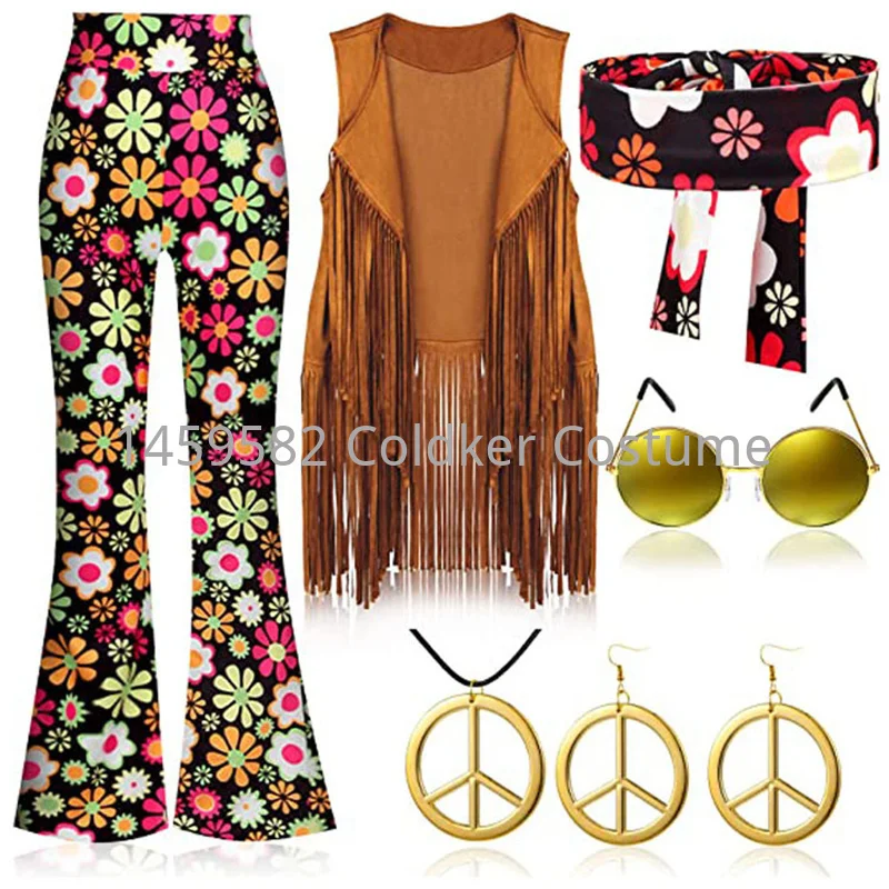 Women'S Accessories In The 70S - ชุดฮิปปี้สำหรับผู้หญิง ชุดปาร์ตี้แนวสันติภาพและความรัก สไตล์ยุค 60s 70s ชุดแสดงบนเวทีฮิปปี้