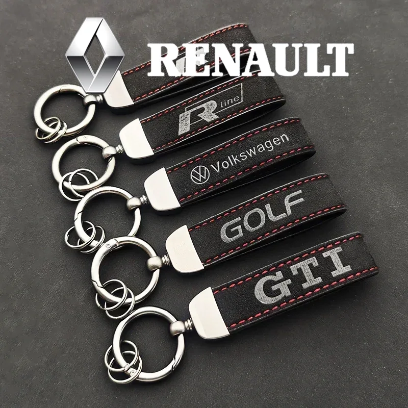 Women Accessories Logo - พวงกุญแจหนังกลับแท้ ประดับโลโก้ สำหรับรถยนต์ Volkswagen VW Golf