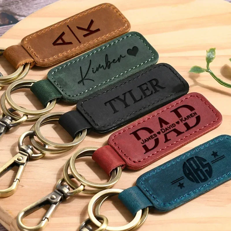 Women Accessories Logo - เลเซอร์โลโก้ที่กําหนดเองพวงกุญแจหนังแกะสลักพวงกุญแจ Vintage สําหรับผู้ชายผู้หญิงปรับแต่งบริษัทโรงแรมชื่อหมายเลข Key Chain แหวน