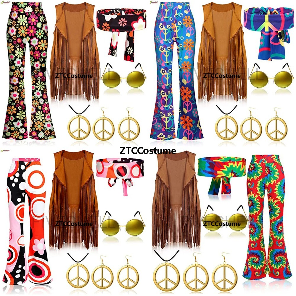 Women'S Accessories In The 70S - ชุดฮิปปี้ผู้หญิง ยุค 60s 70s ชุดปาร์ตี้สันติภาพและความรัก พร้อมพู่ห้อย