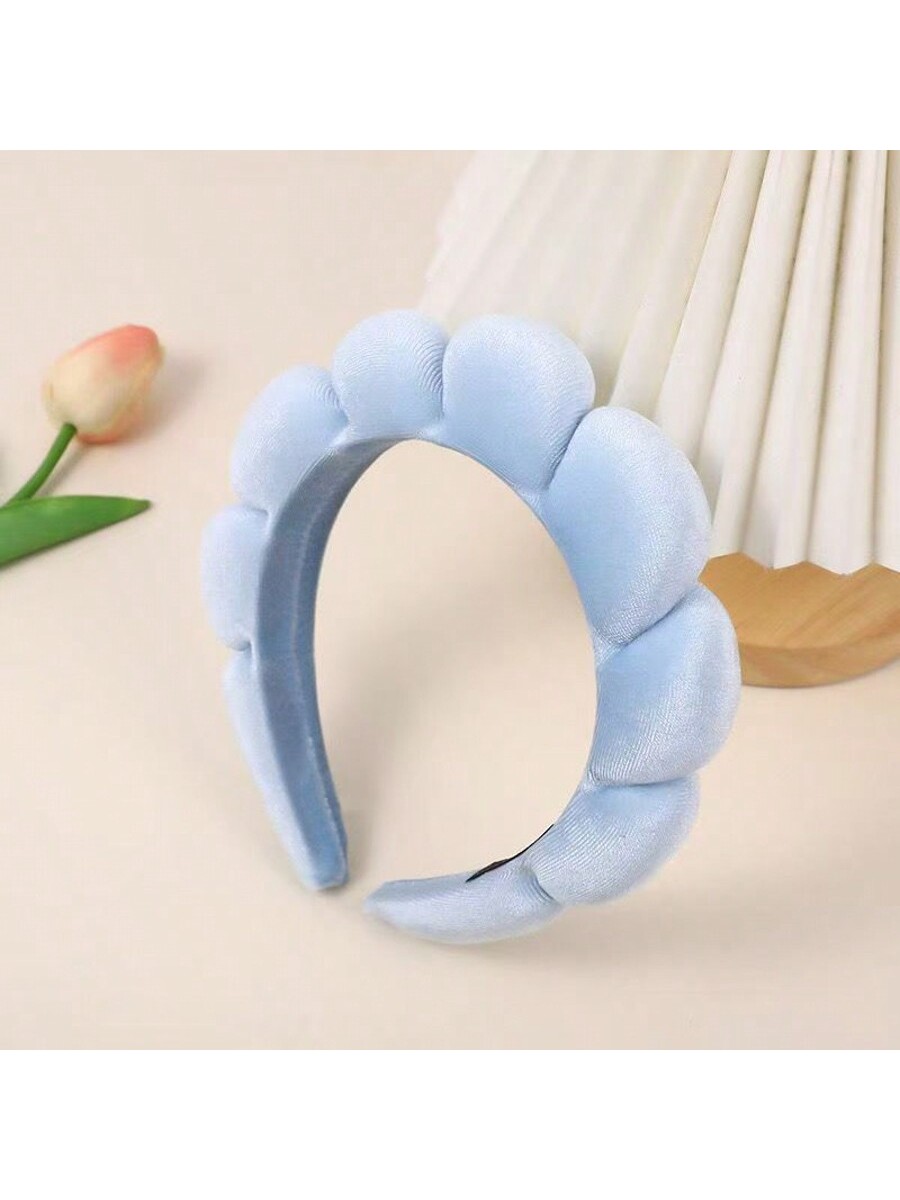 Women'S Exercise Accessories - ที่คาดผมกำมะหยี่ทรงเมฆ 1 ชิ้น, ที่คาดผมขอบกว้างสำหรับล้างหน้า, อาบน้ำ, แต่งหน้า,