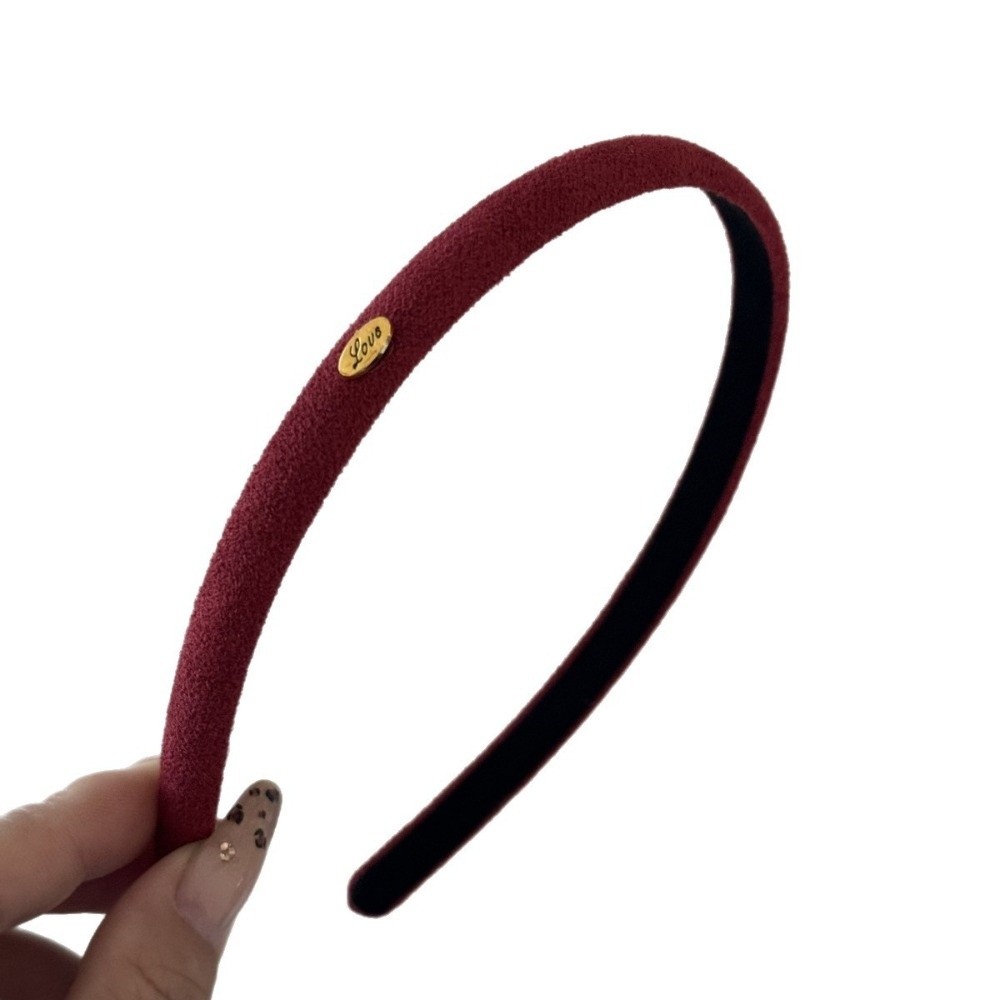 Women Accessories Logo - ที่คาดผมแฟชั่นแบบแบนพร้อมโลโก้ สไตล์เกาหลี เรียบง่าย อเนกประสงค์ เครื่องประดับผมสุดชิคสำหรับผู้หญิง