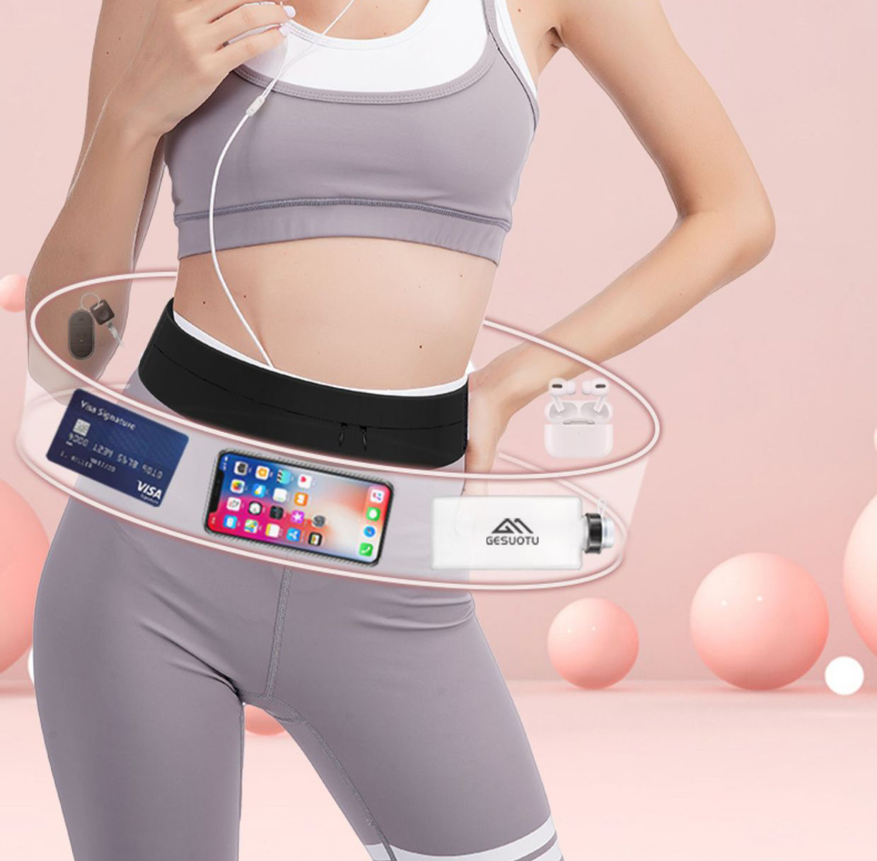 กระเป๋าคาดเอวสำหรับวิ่งพร้อมขว - Women'S Exercise Accessories บทวิจารณ์และราคา