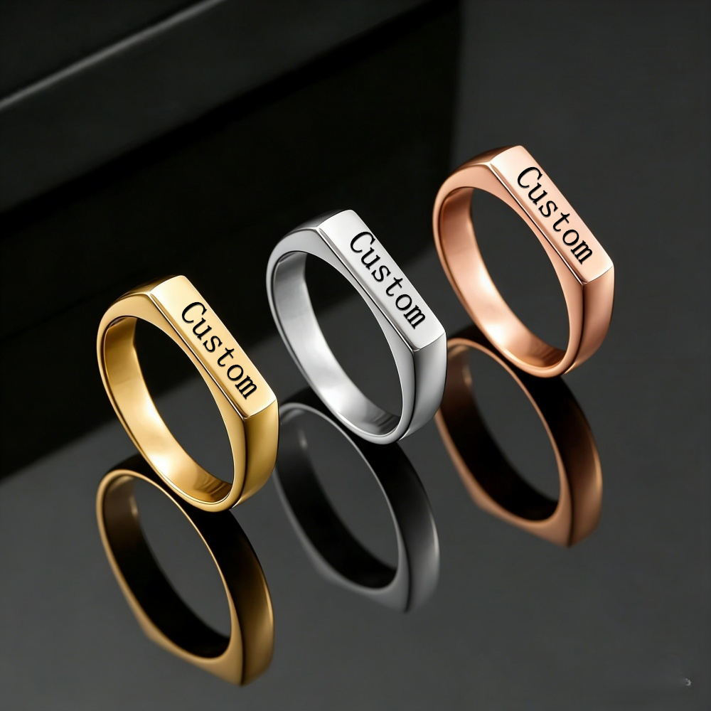 แหวนสลักชื่อ รูปภาพ สแตนเลสสตี - Women Accessories Logo บทวิจารณ์และราคา