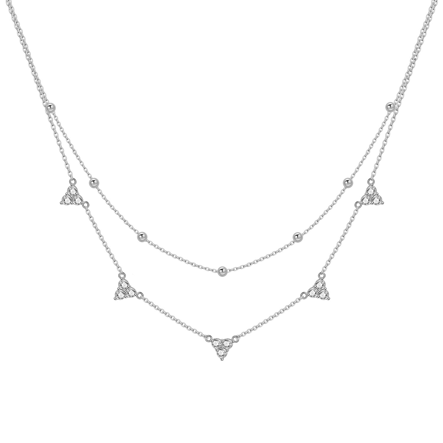 PANPOKI925 เงินสเตอร์ลิง สร้อย - Layered Necklace Set บทวิจารณ์และราคา