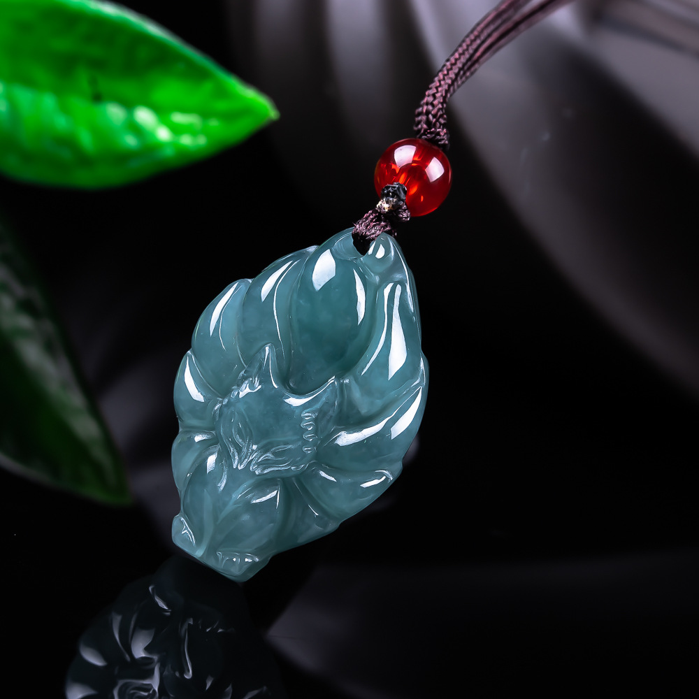 หยกพม่าธรรมชาติจี้รูปสุนัขจิ้ง - Women'S Accessories And Jewelry บทวิจารณ์และราคา