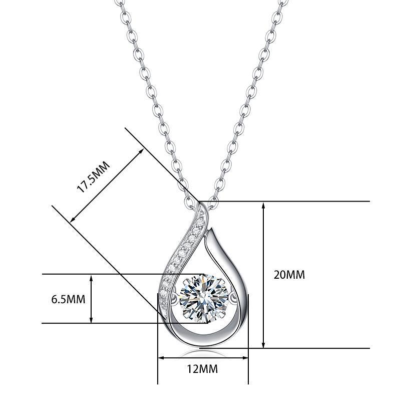 สร้อยคอจี้มอยซาไนต์ทรงหยดน้ำเง - Charm Necklace Dainty บทวิจารณ์และราคา