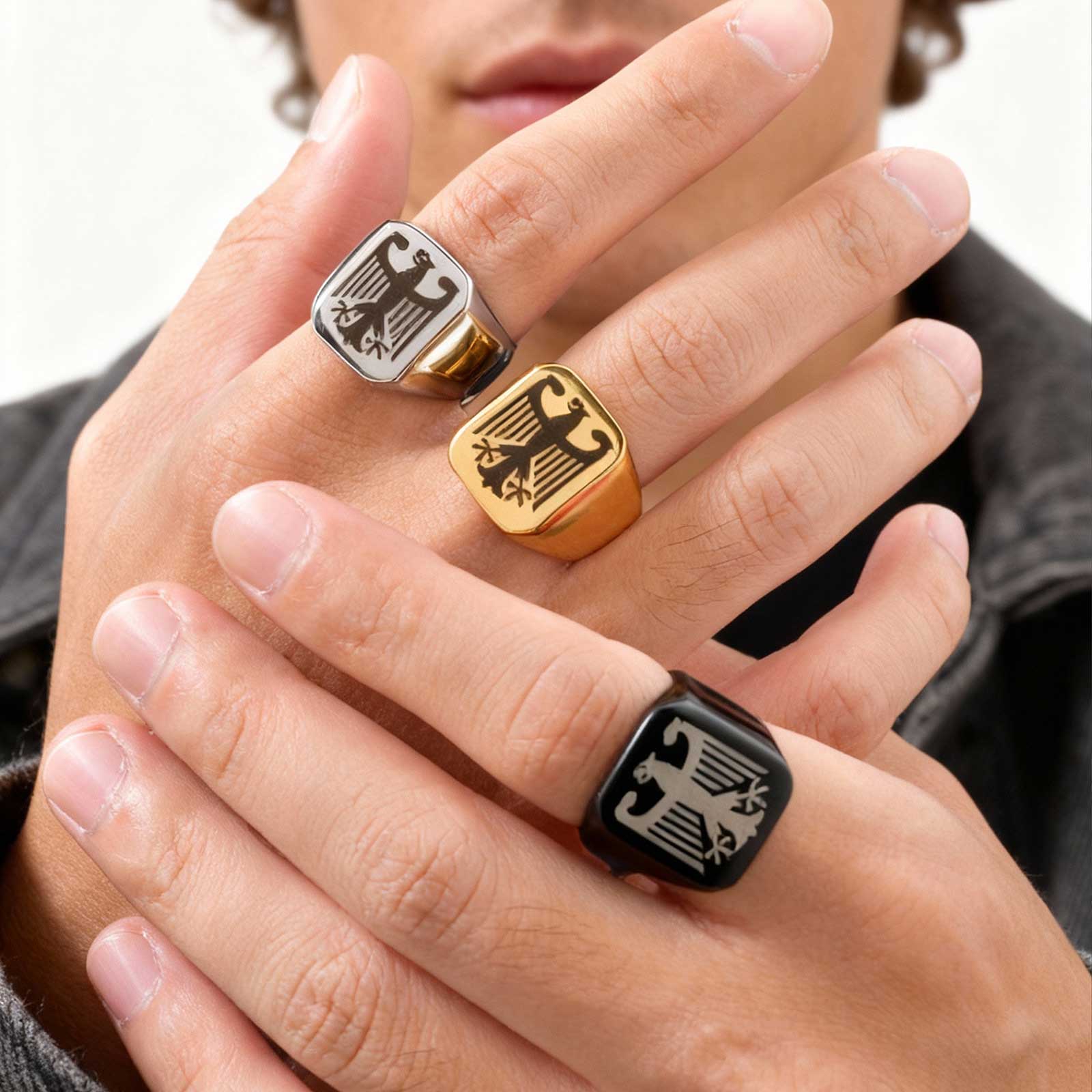 แหวนรูปนกอินทรีบิน ดีไซน์เท่ห์ - Women Accessories Logo บทวิจารณ์และราคา