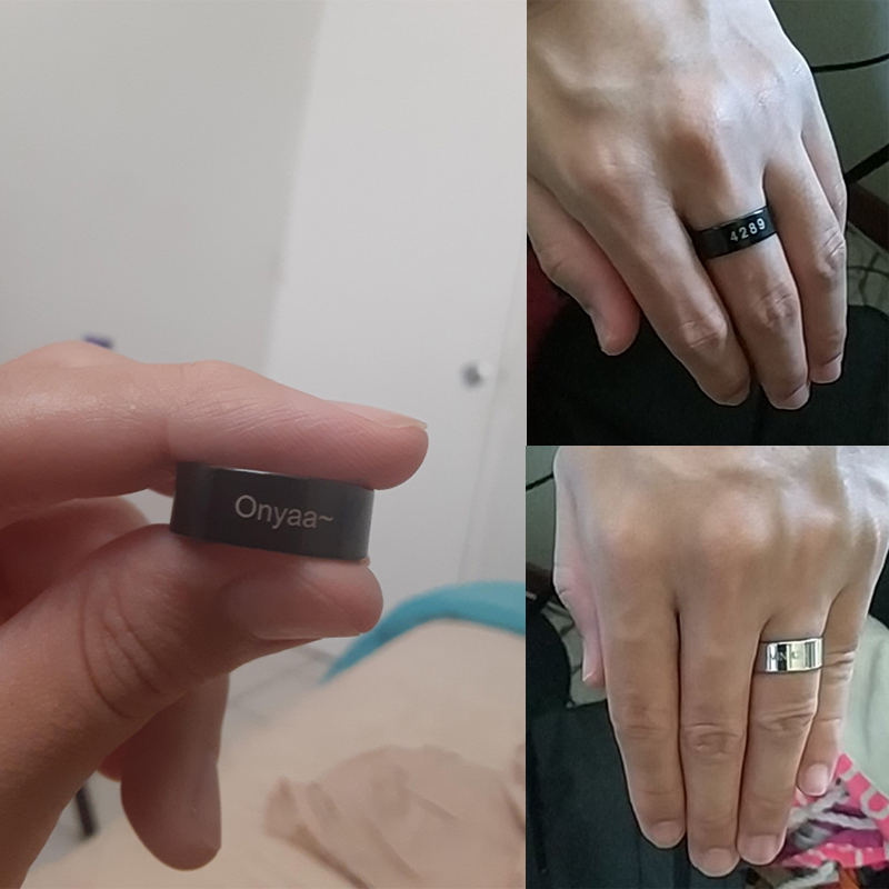 แหวนเงินย้อนยุคสเตนเลสสตีลเรีย - Women Accessories Logo บทวิจารณ์และราคา