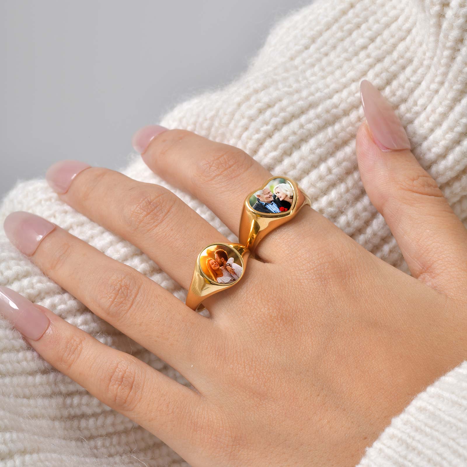 แหวนสลักรูปภาพส่วนตัวสำหรับผู้ - Women Accessories Logo บทวิจารณ์และราคา