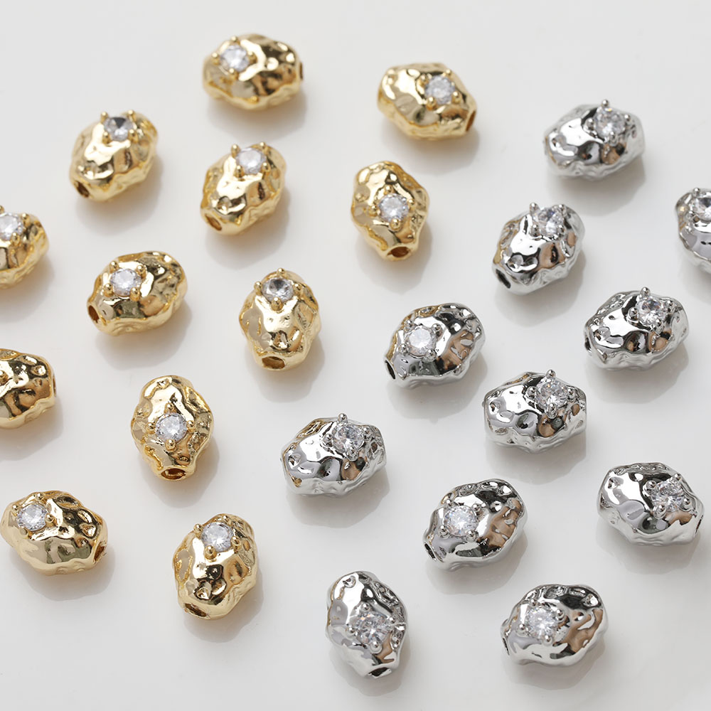 4ชิ้นลูกปัดทองเหลืองรูปไข่ลูกป - Charm Necklace Dainty บทวิจารณ์และราคา