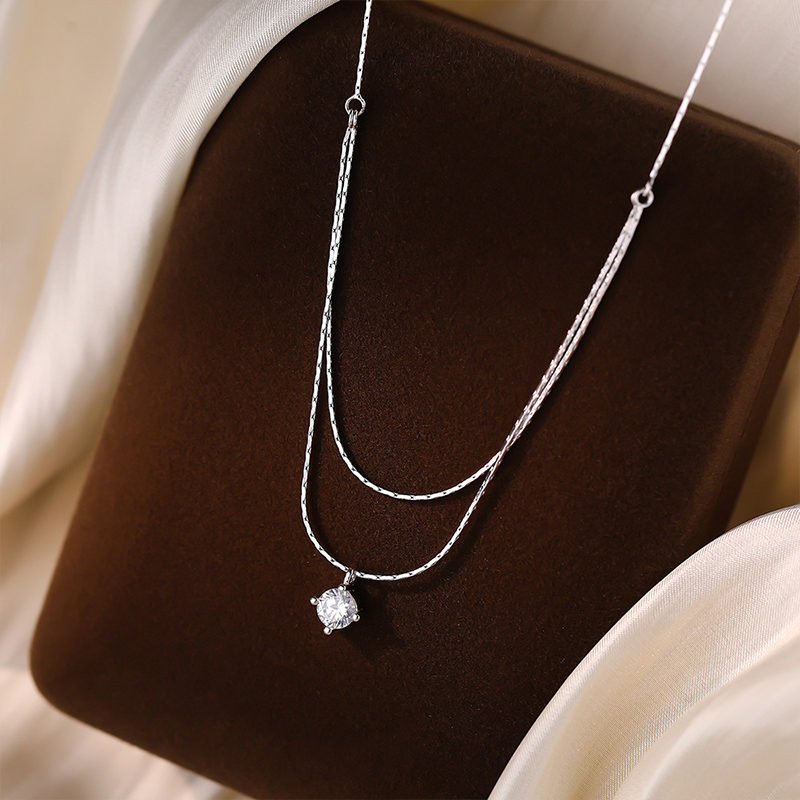 925 เงินสเตอร์ลิง Four Claw Zi - Layered Necklace Set บทวิจารณ์และราคา