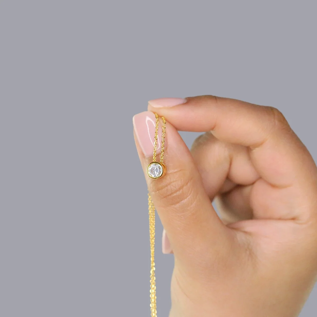 สร้อยคอเงินแท้ 925 ประดับเพชร  - Charm Necklace Dainty บทวิจารณ์และราคา