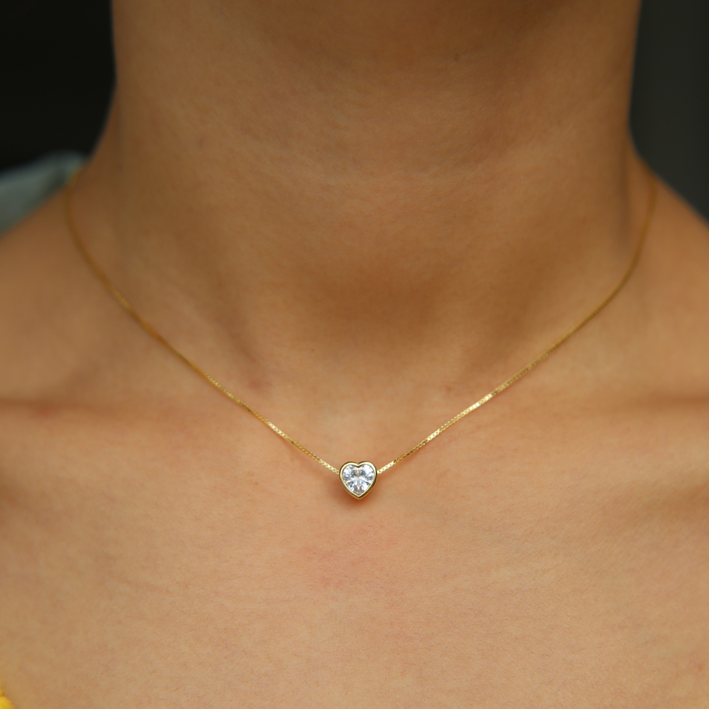 สร้อยคอเงินแท้ 925 ประดับเพชร  - Charm Necklace Dainty บทวิจารณ์และราคา